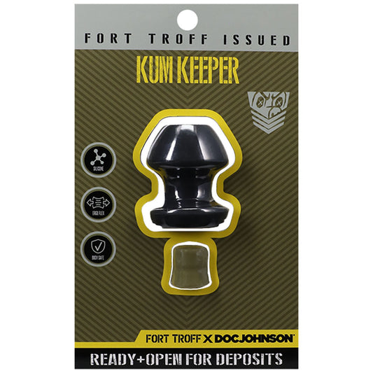 Fort Troff - Kum Keeper - Small - Black Small Hollow Butt Plug with Removeable Stopper