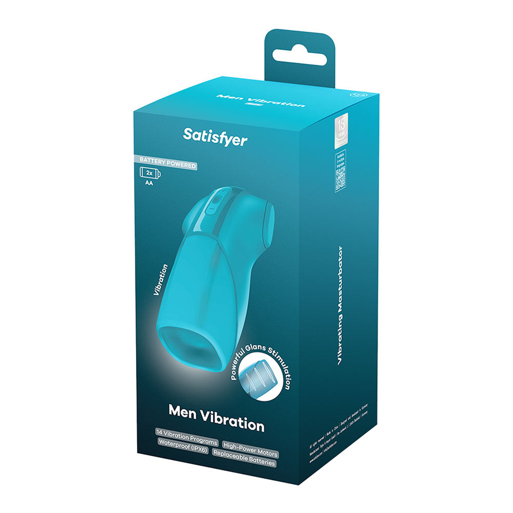 Satisfyer Men Vibration - Battery Series - Blue Vibrating Masturbator