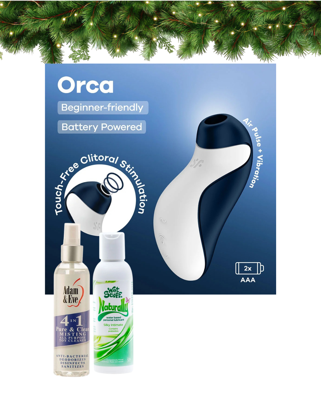 Satisfyer Orca - Battery Series - Navy Blue Air Pulse Clitoral Stimulator