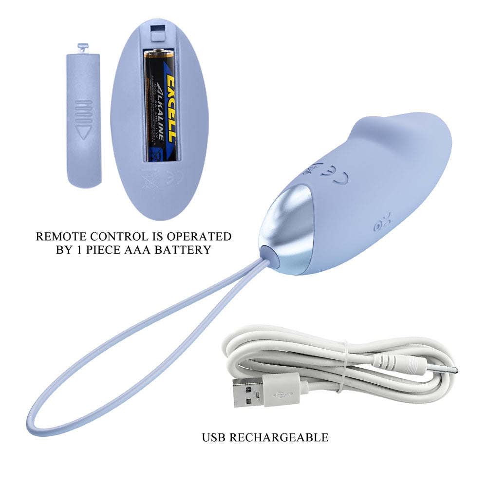 Party Up IVAN Remote Egg - Purple - Purple USB Rechargeable Vibrating Egg with Wireless Remote