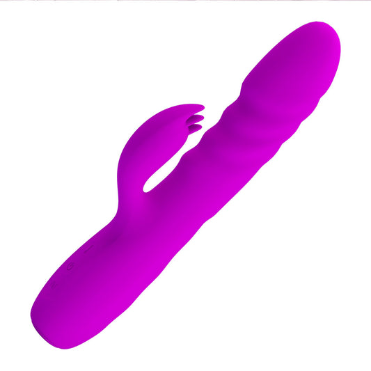 Party Up BOB Thrusting Vibe - Purple - Purple 25 cm USB Rechargeable Thrusting Rabbit Vibrator