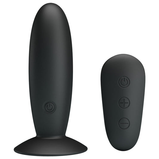 MR PLAY Remote Control Vibrating Anal Plug - Black USB Rechargeable Vibrating Butt Plug with Wireless Remote