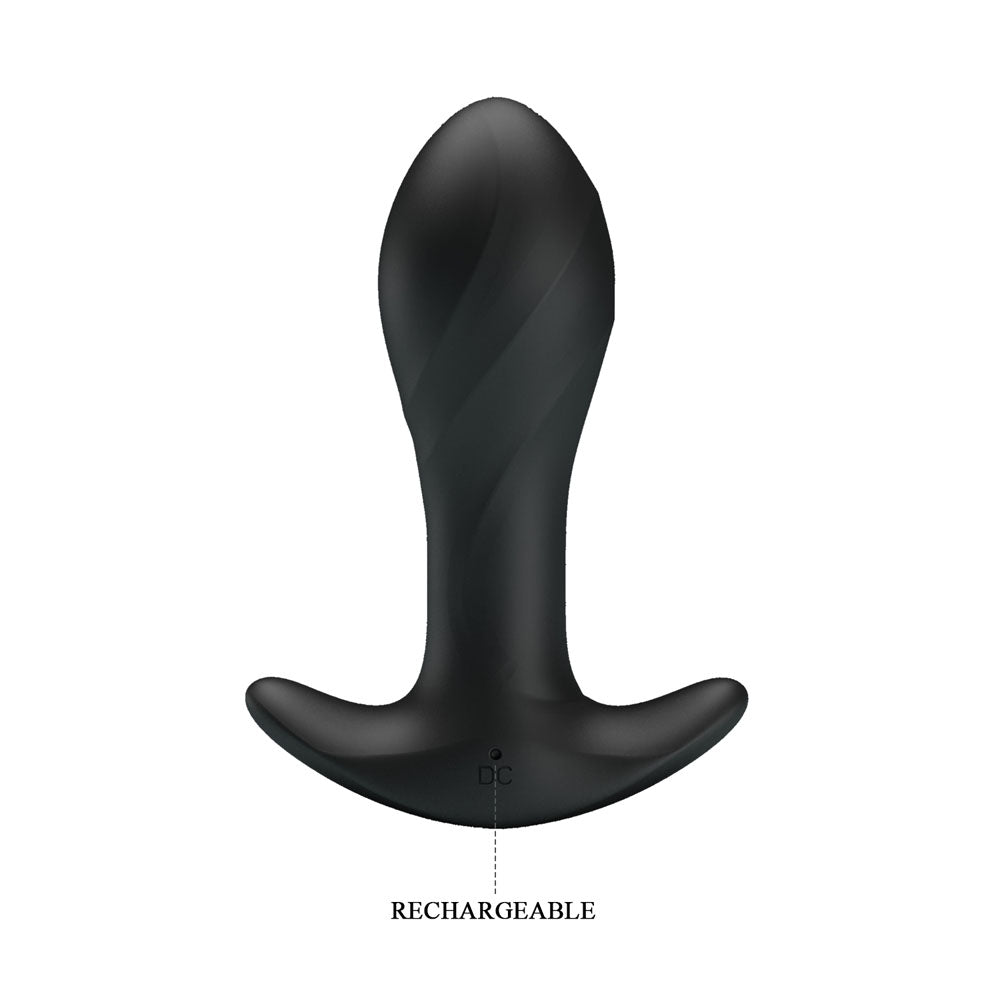 Party Up KEITH Vibrating Plug - Black 10.5 cm USB Rechargeable Vibrating Butt Plug