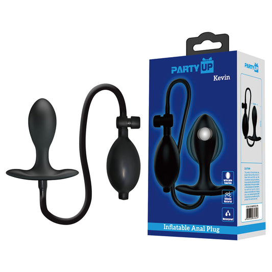 Party Up KEVIN Inflatable Butt Plug - Black 9.1 cm Inflatable Butt Plug
