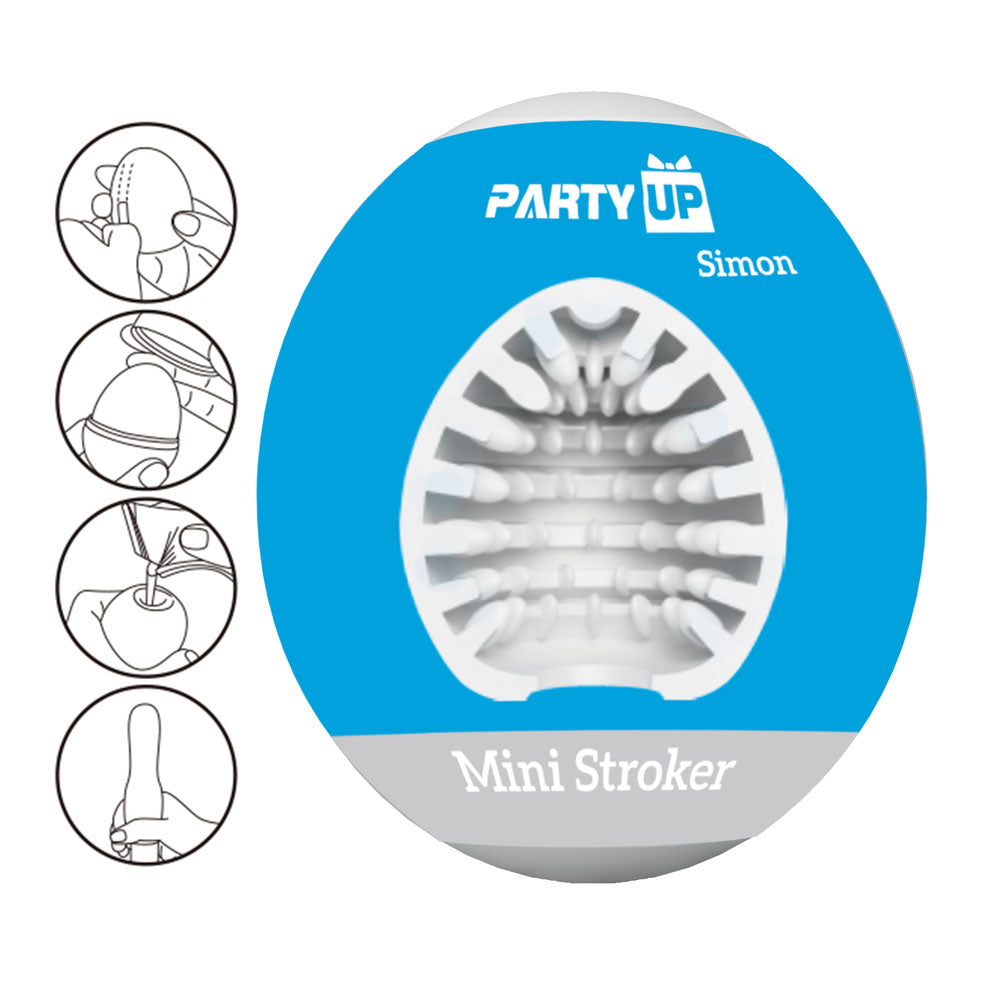 Party Up SIMON Mini Stroker - White Mini Stroker