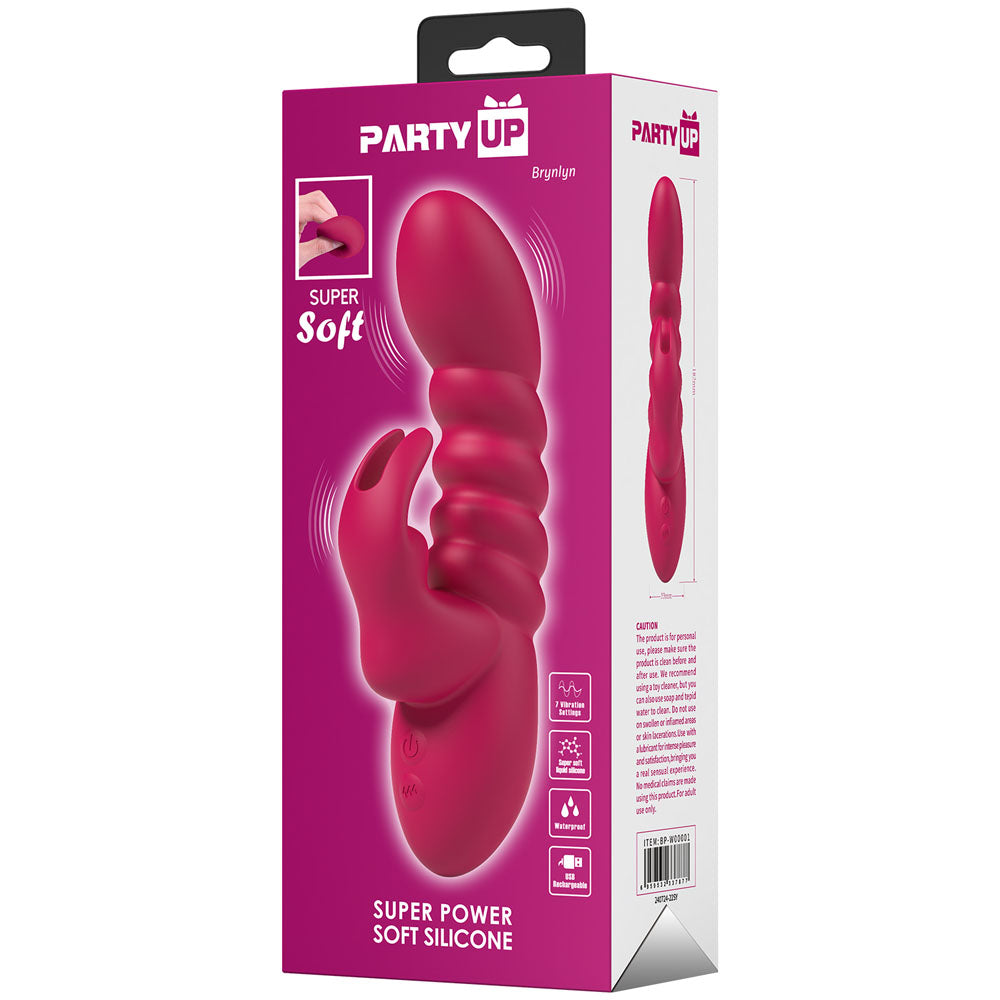 Party Up BRYNLYN - Pink - Pink 18.2 cm USB Rechargeable Rabbit Vibrator