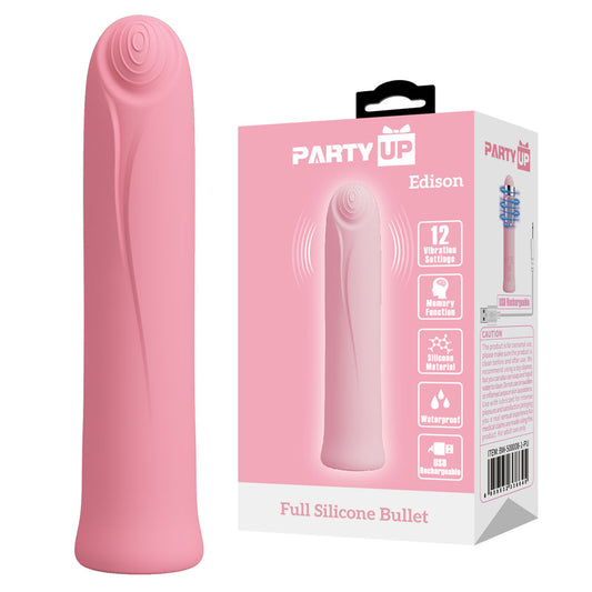 Party Up EDISON Bullet - Pink - Pink 10.3 cm USB Rechargeable Bullet