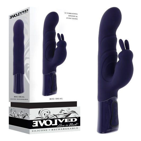 Evolved BIG DEAL - Purple 25.7 cm USB Rechargeable Rabbit Vibrator