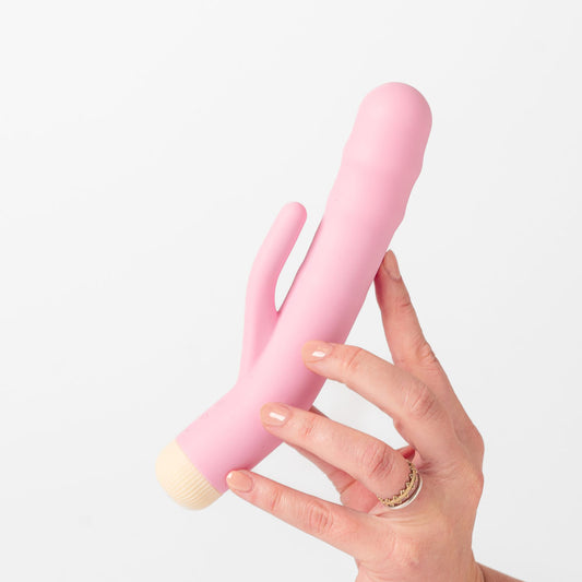 Girls Get Off - DeeDee - Pink 19 cm USB Rechargeable Thrusting Rabbit Vibrator
