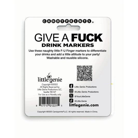 Give A Fuck Drink Markers - Novelty Drink Markers - Set of 6