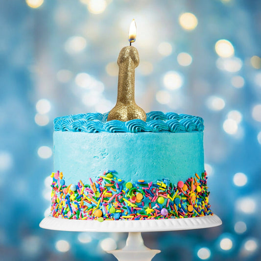 Glitterati Gold Glitter Penis Candle - Gold 10 cm Penis Party Candle