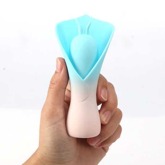 Maia MINA - Blue - Blue/Pink USB Rechargeable Fluttering Flower Stimulator