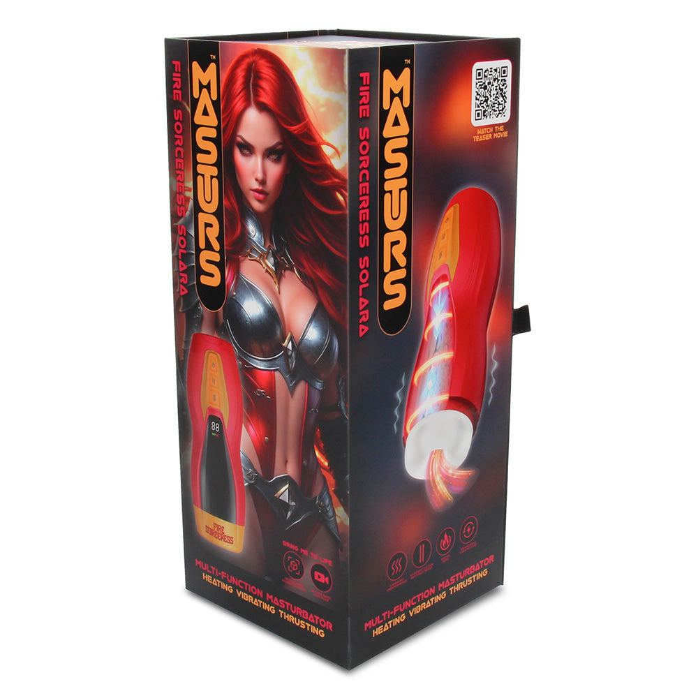 MASTURS Solara - USB Rechargeable Vibrating, Thrusting & Heating Auto Stroker with Augmented Reality