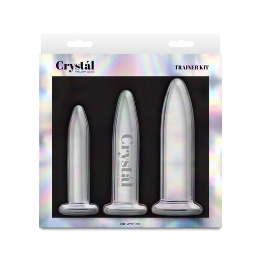 Crystal - 3pc Trainer Kit - Clear - Clear Glass Anal Plugs - Set of 3 Sizes