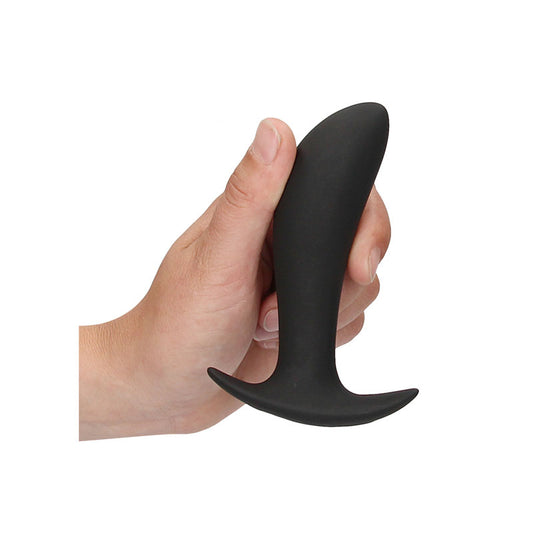 OUCH! e-Stim & Vibrating Butt Plug with Wireless Remote - Black 12.3 cm USB Rechargeable Vibrating Butt Plug with e-Stim