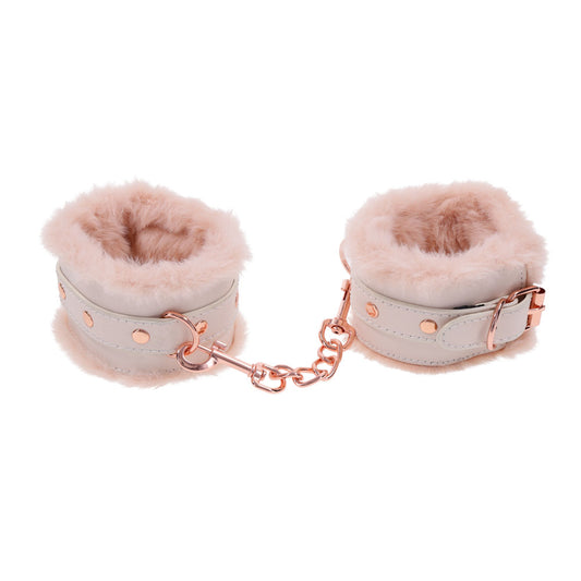 Sex & Mischief Peaches n CreaMe Fur Handcuffs - Peach Restraints