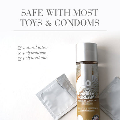 JO H2O Vanilla Cream Lube - 30 mL - Vanilla Flavoured Water Based Lubricant - 30 ml Bottle