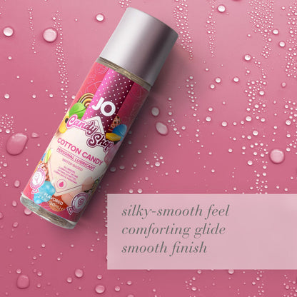 JO Candy Shop Cotton Candy Lube - 60 mL - Cotton Candy Flavoured Water Based Lubricant - 60 ml Bottle