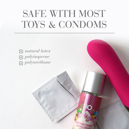 JO Candy Shop Cotton Candy Lube - 60 mL - Cotton Candy Flavoured Water Based Lubricant - 60 ml Bottle