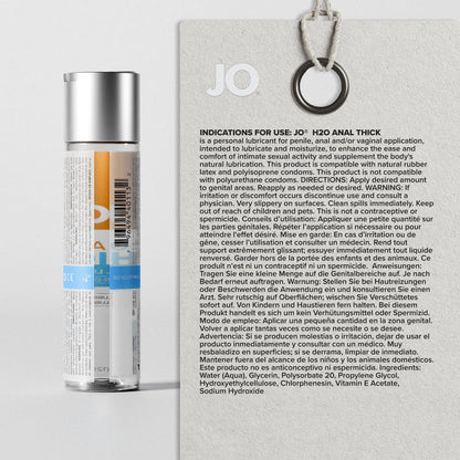 JO H2O Anal Thick Lube - 120 mL - Thick Water Based Anal Lubricant - 120 ml Bottle