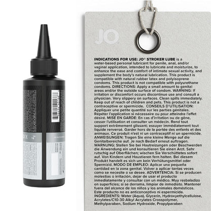 JO Stroker Lube - 120 ml - Water Based Stroker Lubricant - 120 ml Bottle
