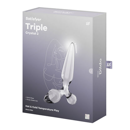 Satisfyer Triple Crystal 2 - Clear - Clear Glass 3-in-1 Butt Plug