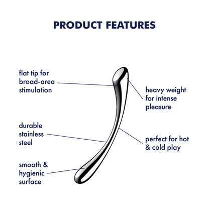 Satisfyer Cosmic Crest 1 - Chrome Steel 24 cm Dildo