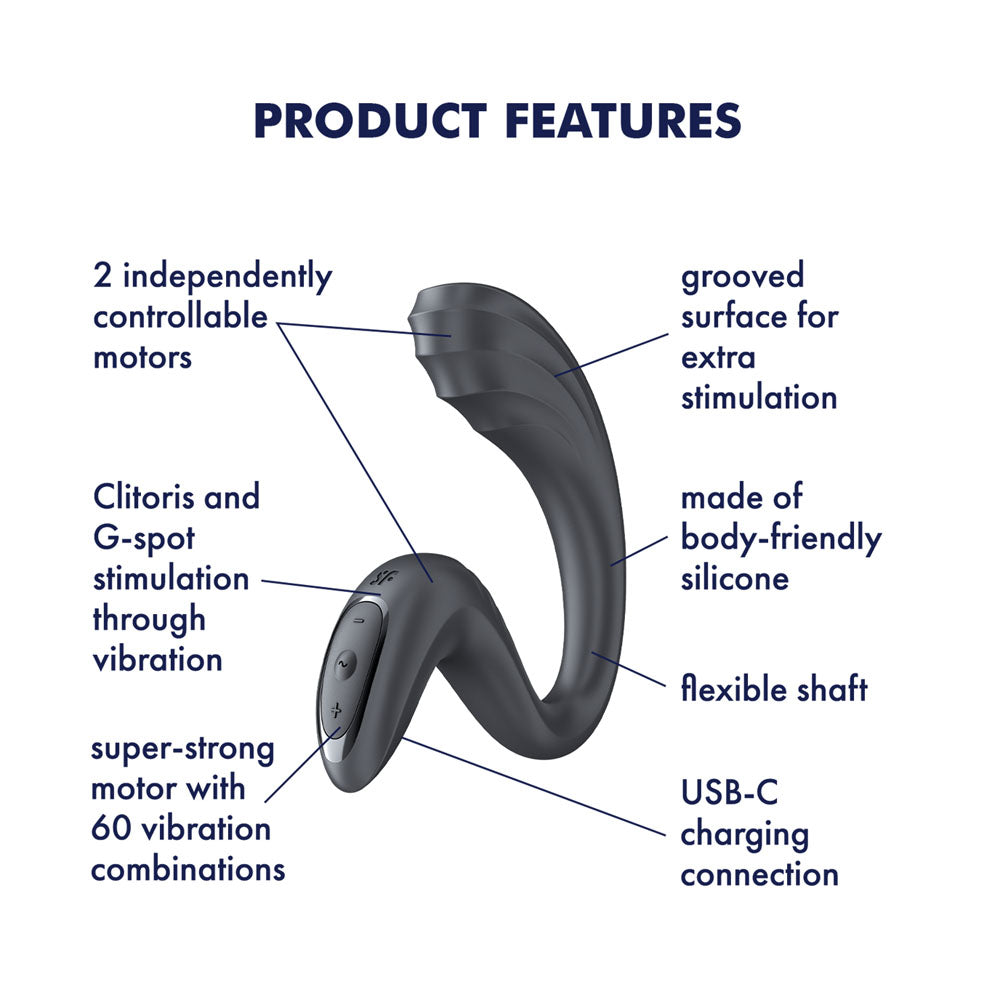 Satisfyer G For Goddess 3 - Grey - Grey 16 cm USB-C Rechargeable Vibrator with Clit Stim
