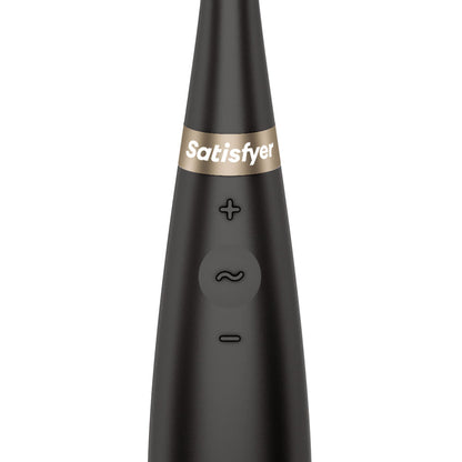 Satisfyer Tip Tease - Black - Black USB Rechargeable Vibrator with Twirling Tip