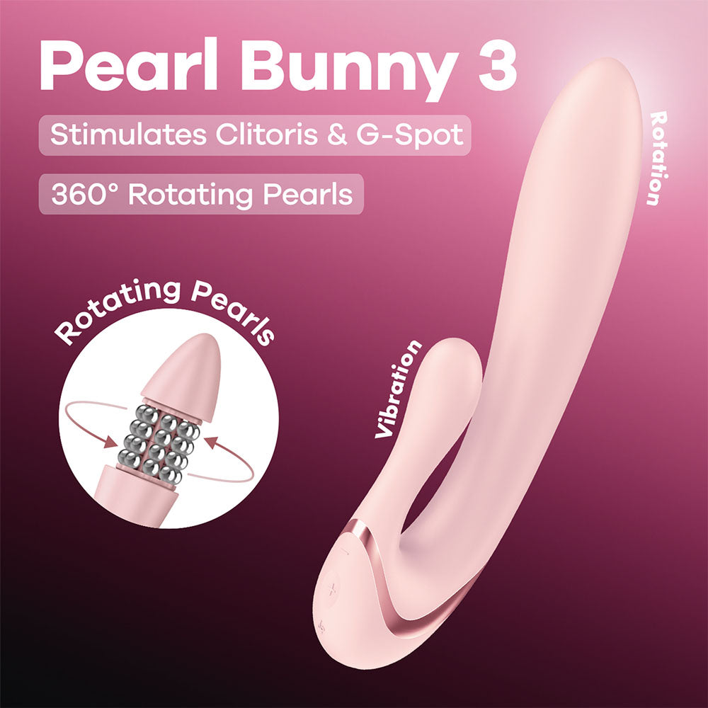 Satisfyer Pearl Bunny 3 - Pink 20.7 cm USB-C Rechargeable Rabbit Vibrator