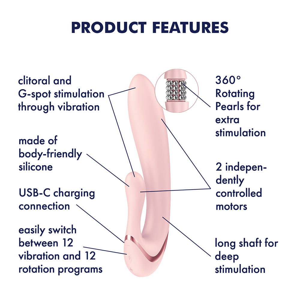 Satisfyer Pearl Bunny 3 - Pink 20.7 cm USB-C Rechargeable Rabbit Vibrator