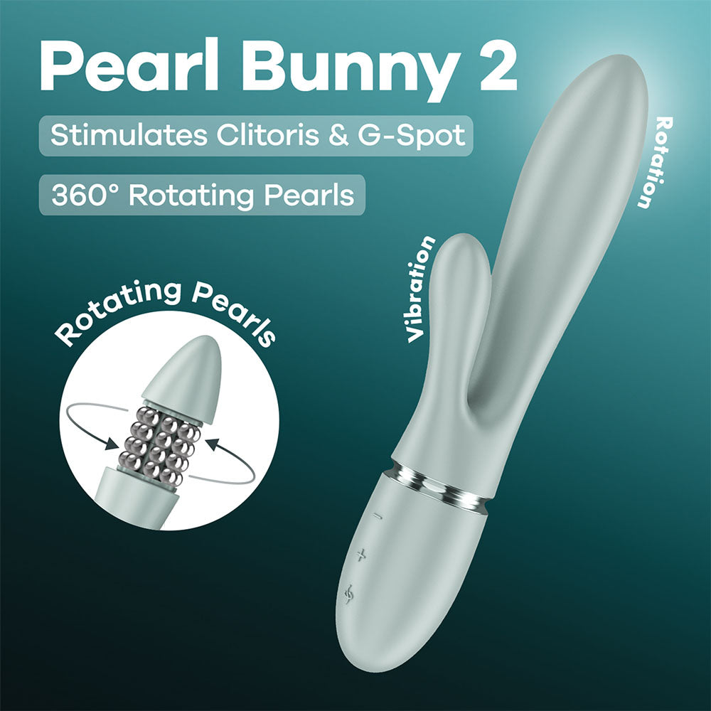 Satisfyer Pearl Bunny 2 - Green - Green 21.5 cm USB-C Rechargeable Rabbit Vibrator