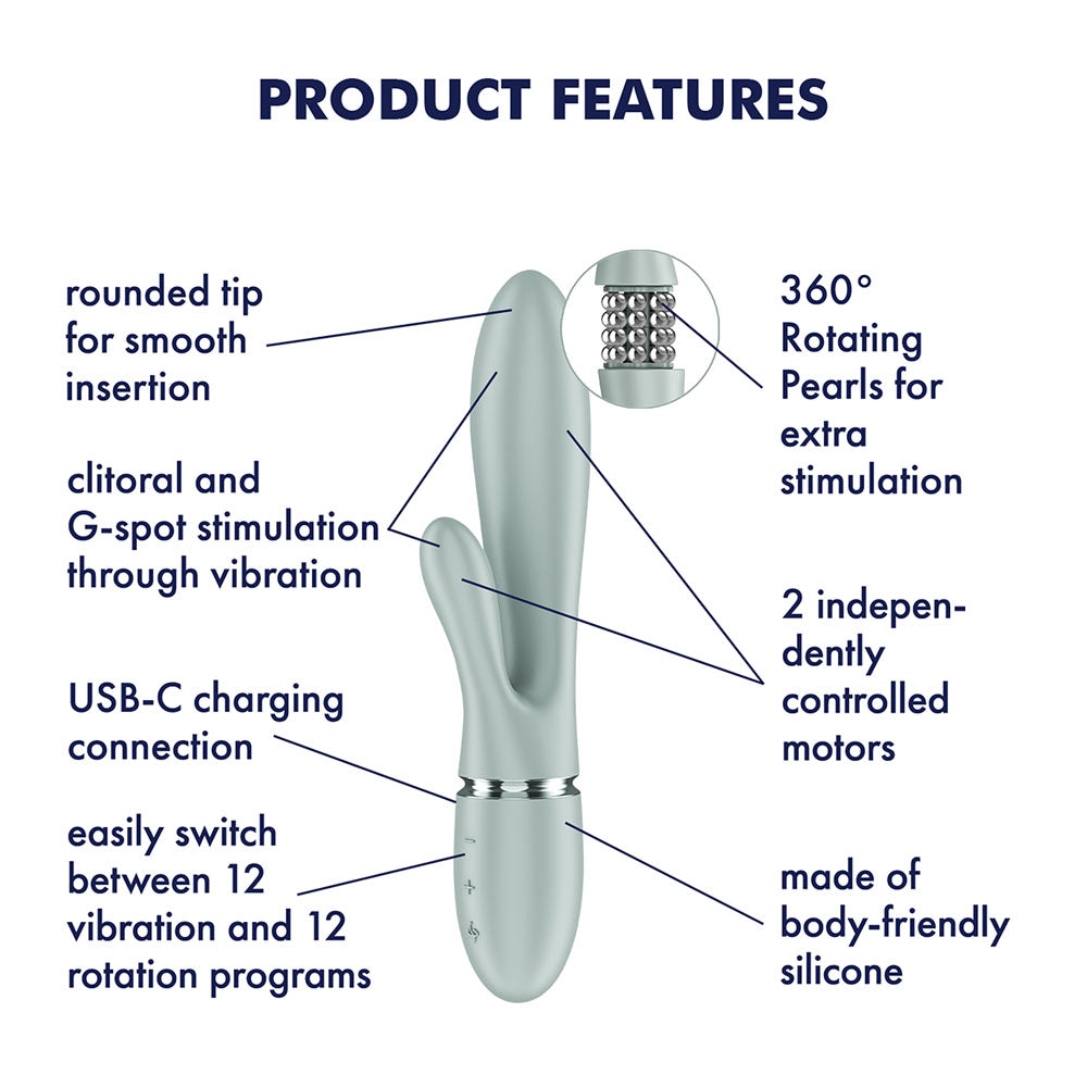 Satisfyer Pearl Bunny 2 - Green - Green 21.5 cm USB-C Rechargeable Rabbit Vibrator