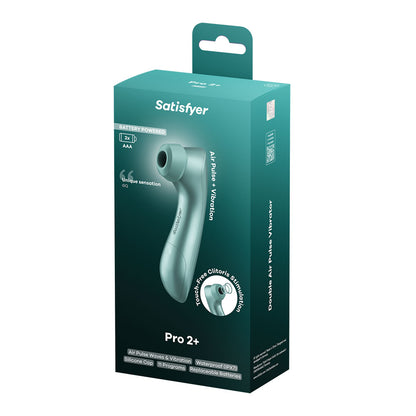 Satisfyer Pro 2+ Battery Series - Mint Green Air Pulse Clitoral Stimulator with Vibration