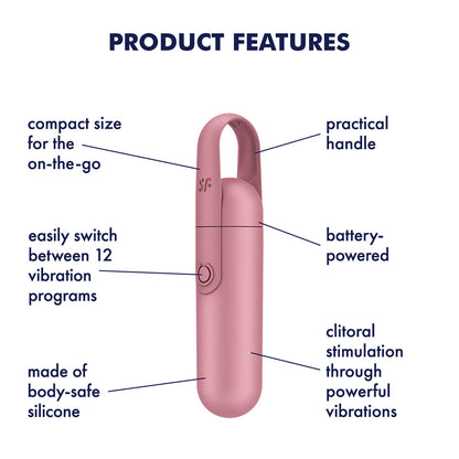 Satisfyer Bullet Groove - Battery Series - Rose Pink 9.8 cm Bullet