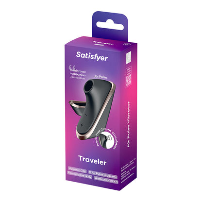 Satisfyer Traveler - Black - Black USB Rechargeable Air Pulse Clitoral Stimulator