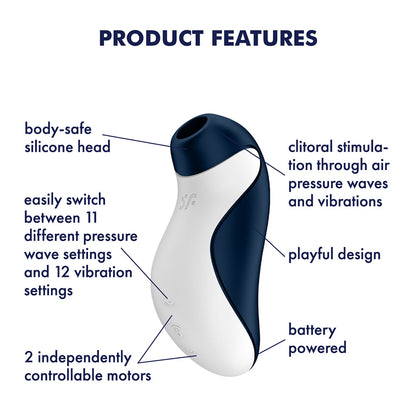 Satisfyer Orca - Battery Series - Navy Blue Air Pulse Clitoral Stimulator