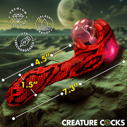 Creature Cocks Cobra - Red 18.5 cm USB Rechargeable Fantasy Vibrator with Plasma Ball