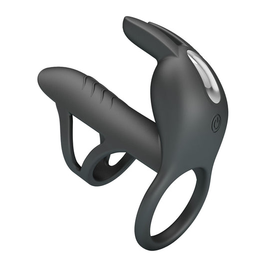 Party Up MARK Vibrating Penis Sleeve - Black USB Rechargeable Vibrating Cock Sleeve