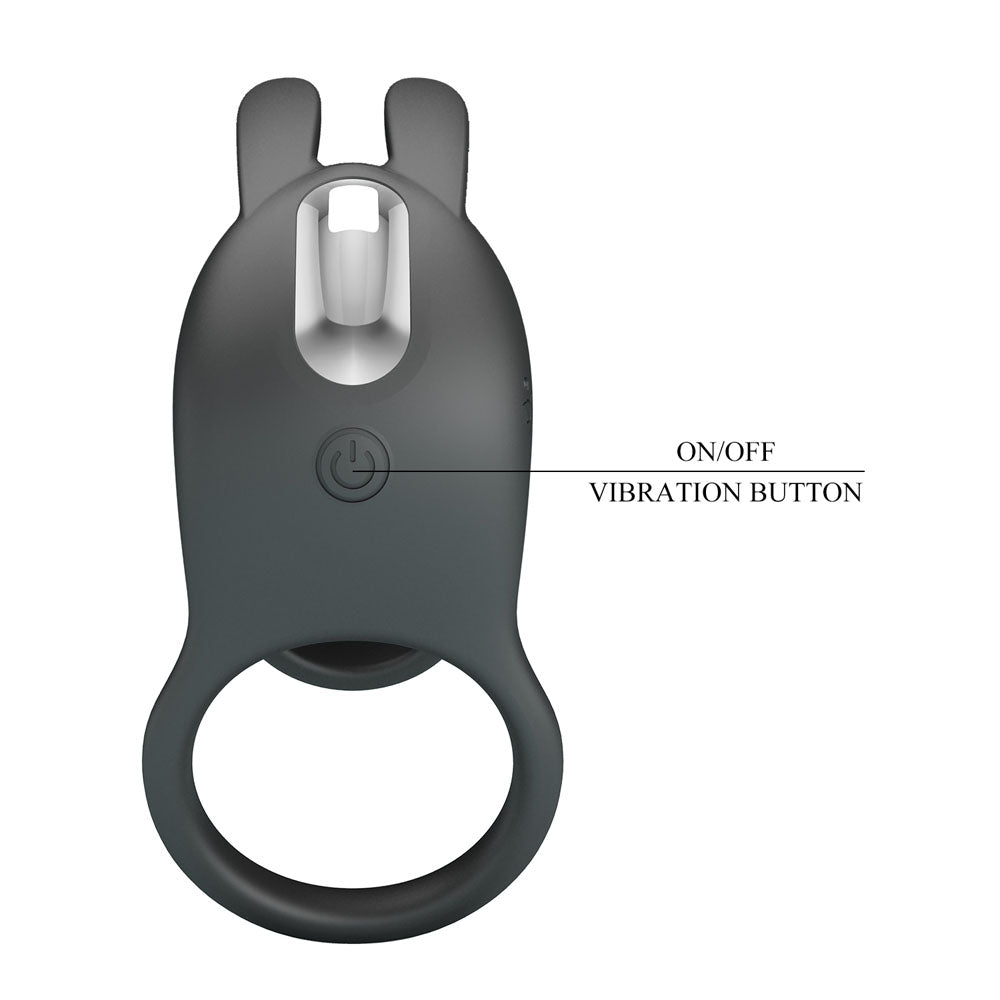 Party Up MARK Vibrating Penis Sleeve - Black USB Rechargeable Vibrating Cock Sleeve