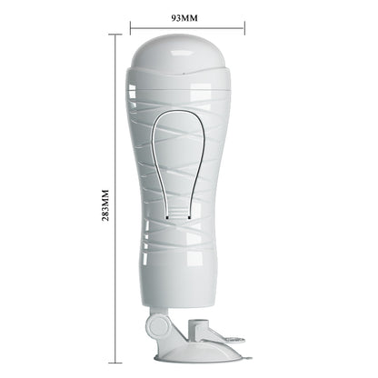 CRAZY BULL FLORA Vibrating Stroker - Flesh USB Rechargeable Vibrating Squeezeable Vagina Stroker with Suction Base