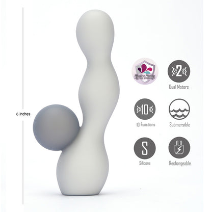 Maia PRESLEY - Grey 15.2 cm USB Rechargeable Rabbit Vibrator
