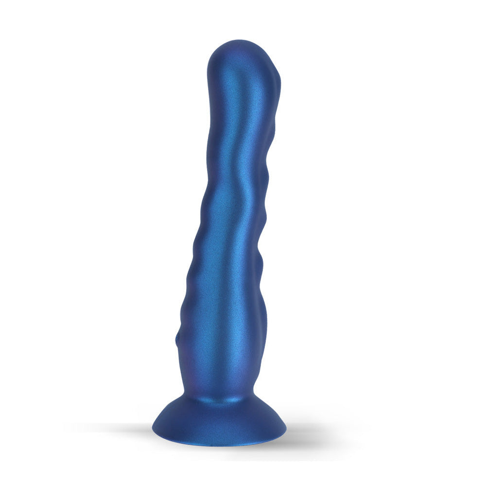 Maia AURORA - Metallic Blue 21.6 cm USB Rechargeable Vibrating Dildo