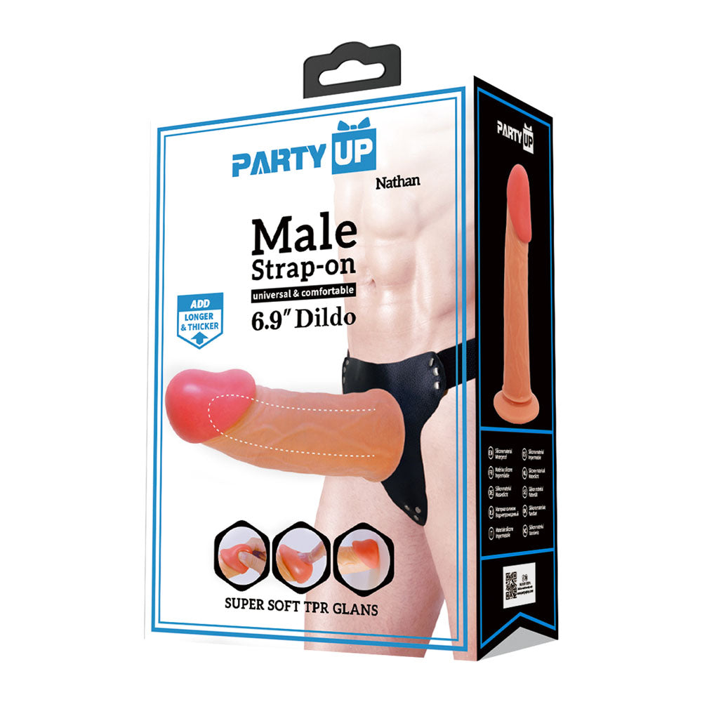 Party Up NATHAN Strap-On - Flesh 17.5 cm Hollow Strap-On