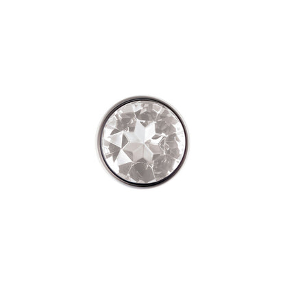 Adam & Eve Clear Gem Anal Plug - Small - Metallic 7.1 cm Small Butt Plug with Clear Gem Base