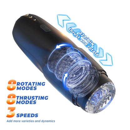 CyberSkin The Galaxy Voy - USB Rechargeable Thrusting & Rotating Auto Masturbator with Heater
