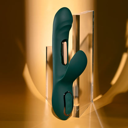 Evolved HEART OF GOLD - Green USB Rechargeable Rabbit Vibrator
