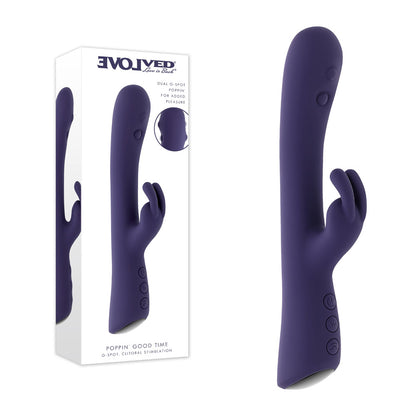 Evolved POPPIN GOOD TIME - Purple 20 cm USB Rechargeable Rabbit Vibrator