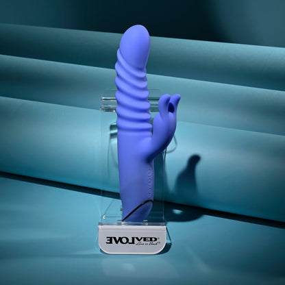 Evolved KNOCK KNOCK - Purple 22.9 cm USB Rechargeable Rabbit Vibrator with Flicking Head