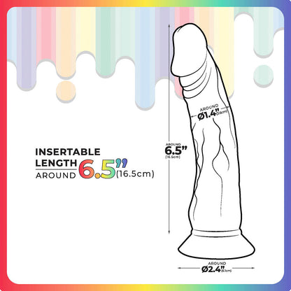 Jellido 16.5cm Dildo - Clear Coloured 16.5 cm Dildo